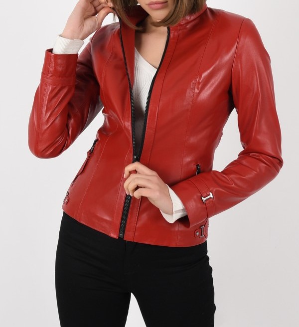 Lioness Top Model Faux Leather Biker Jacket in Red | Lyst