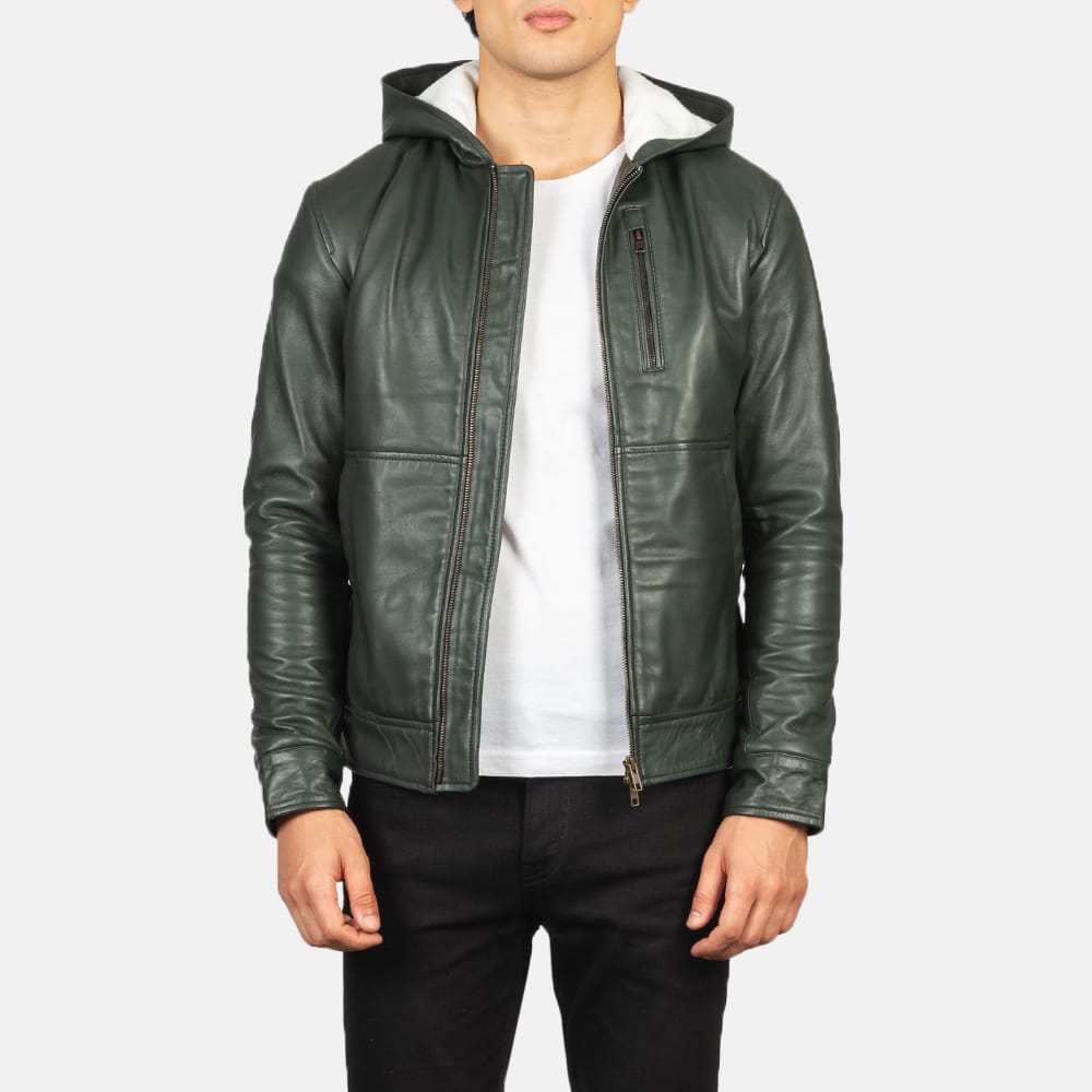 Sebastian Stan Green Leather Jacket | Biker Quilted Jacket - Jacket Makers